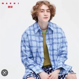 NWT Uniqlo X Marni Checkered Pattern Button Down Shirt